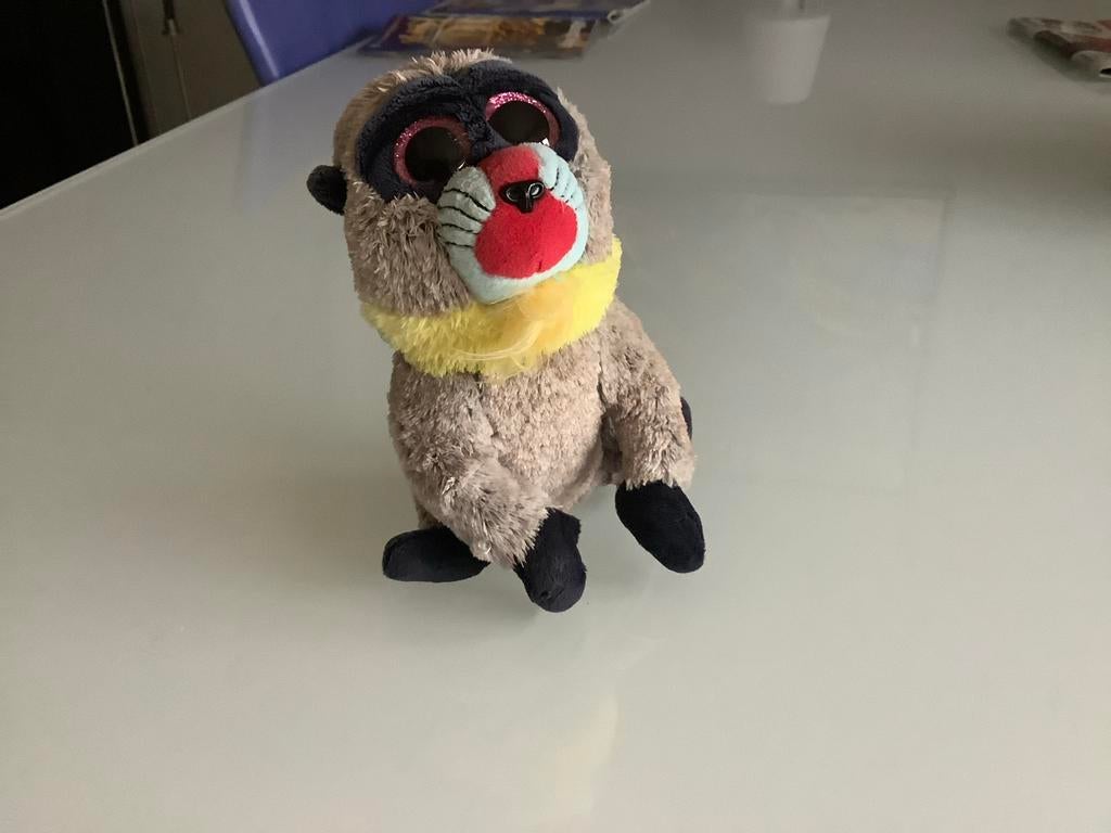 Zittend stokstaartje knuffel met grote ogen - 20 cm, Ophalen of Verzenden, Gebruikt, Overige typen