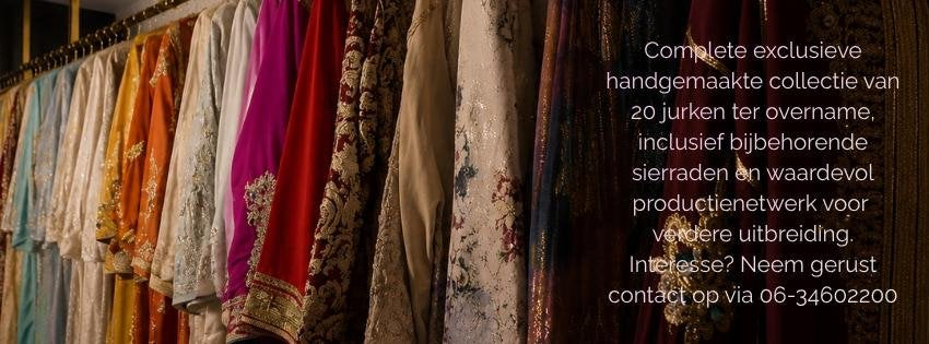 Ter overname Exclusieve handgemaakte verhuurjurkencollectie, Zakelijke goederen