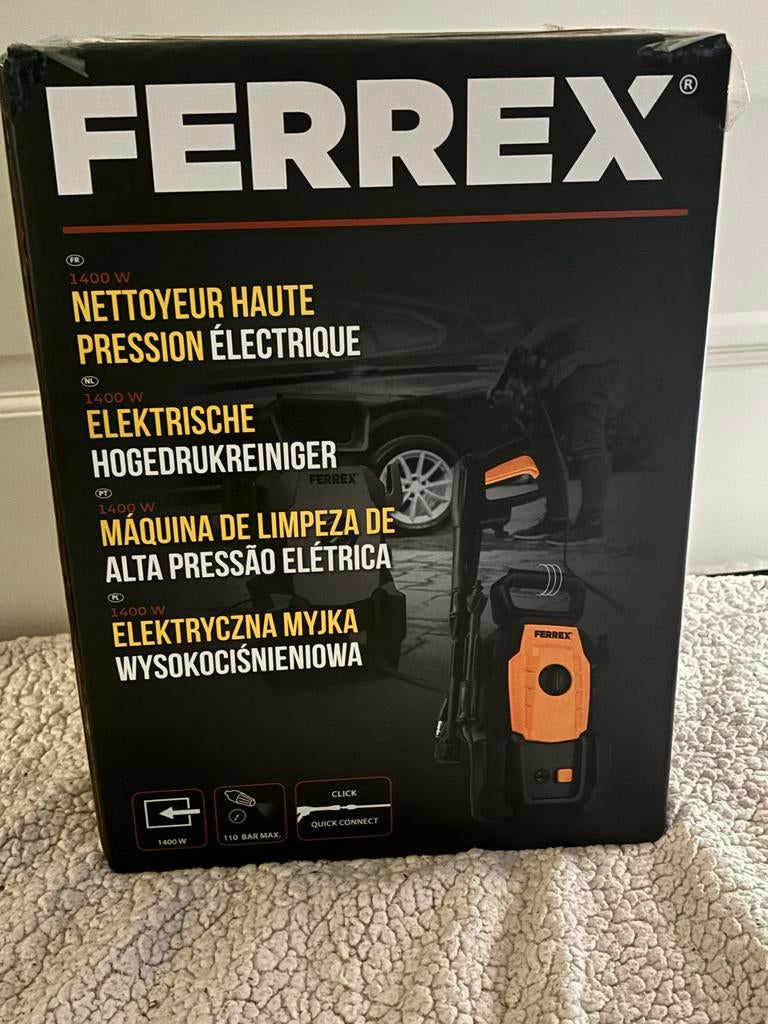 Ferrex Elektrische Hogedrukreiniger 1400W - nieuw in doos, Ophalen of Verzenden, Zo goed als nieuw, Elektrisch