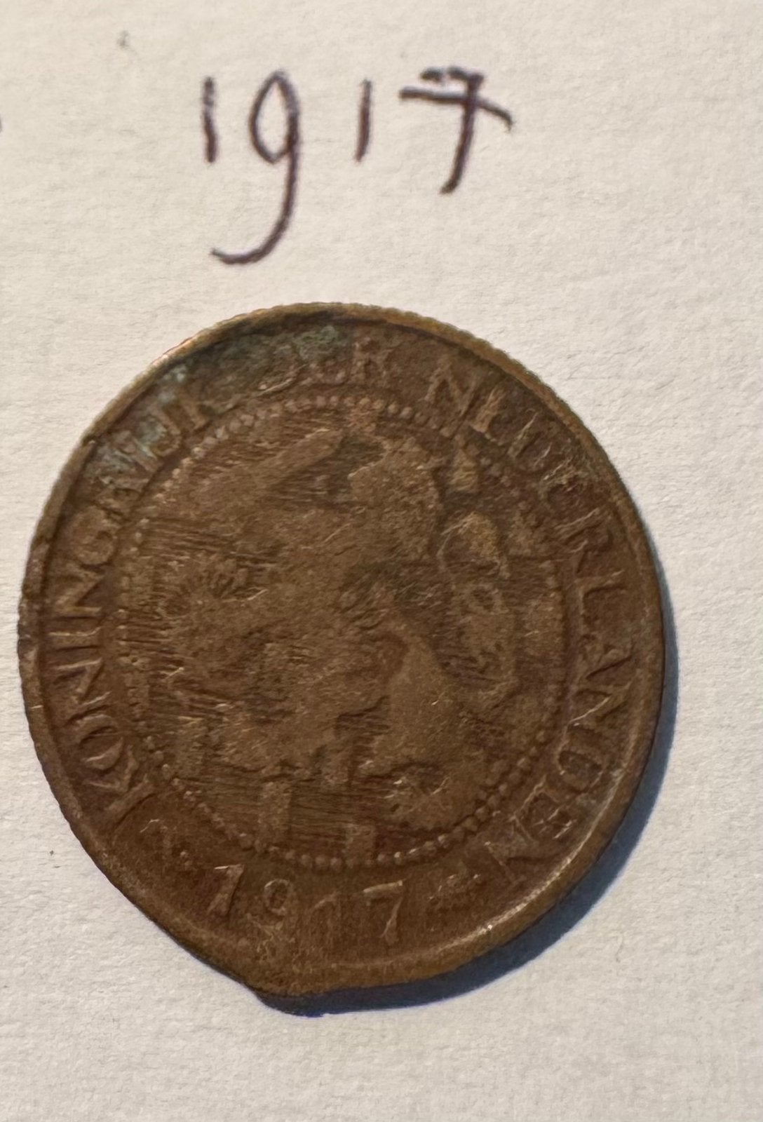 Bronzen 1 cent jaar 1917 munt, Ophalen of Verzenden, Koningin Wilhelmina, 1 cent, Losse munt
