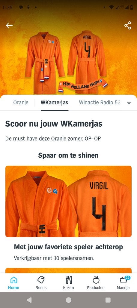 AH spaarzegels volle spaarkaart WKamerjas, Albert Heijn, Ophalen
