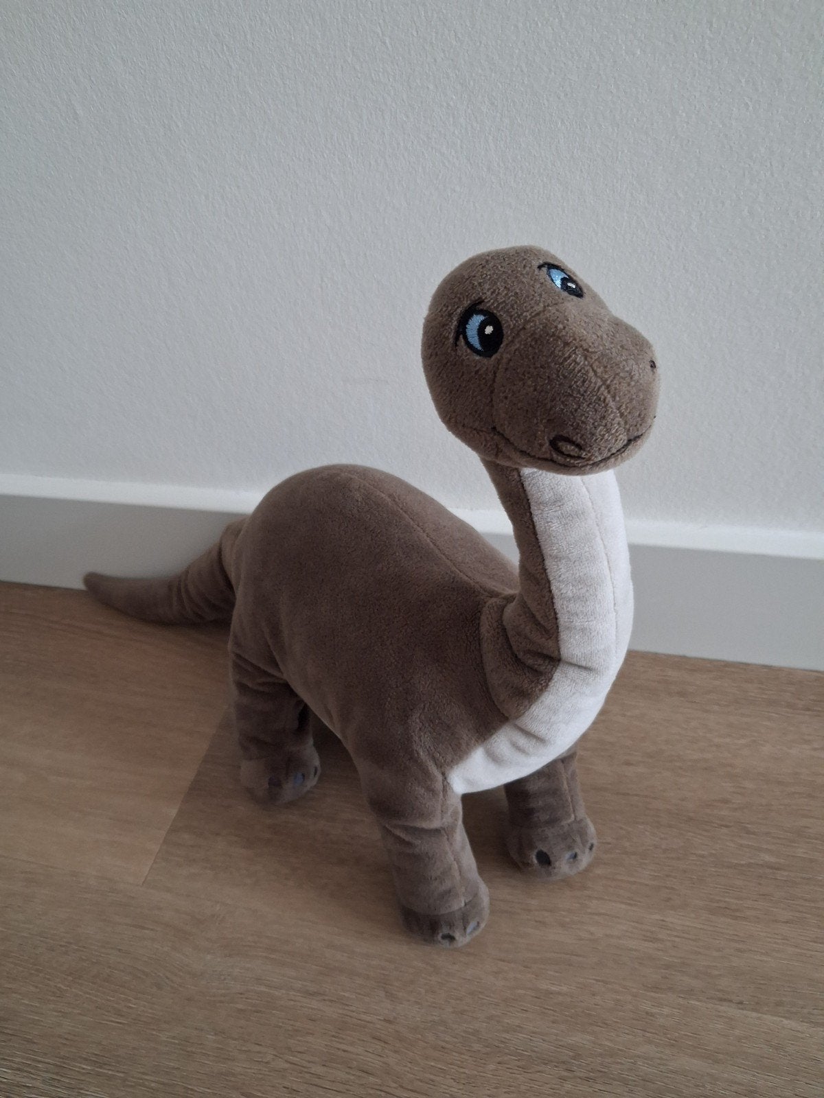 Knuffel Ikea dino lange nek bruin dinosaurus L1580, Ophalen of Verzenden, Zo goed als nieuw, Overige typen