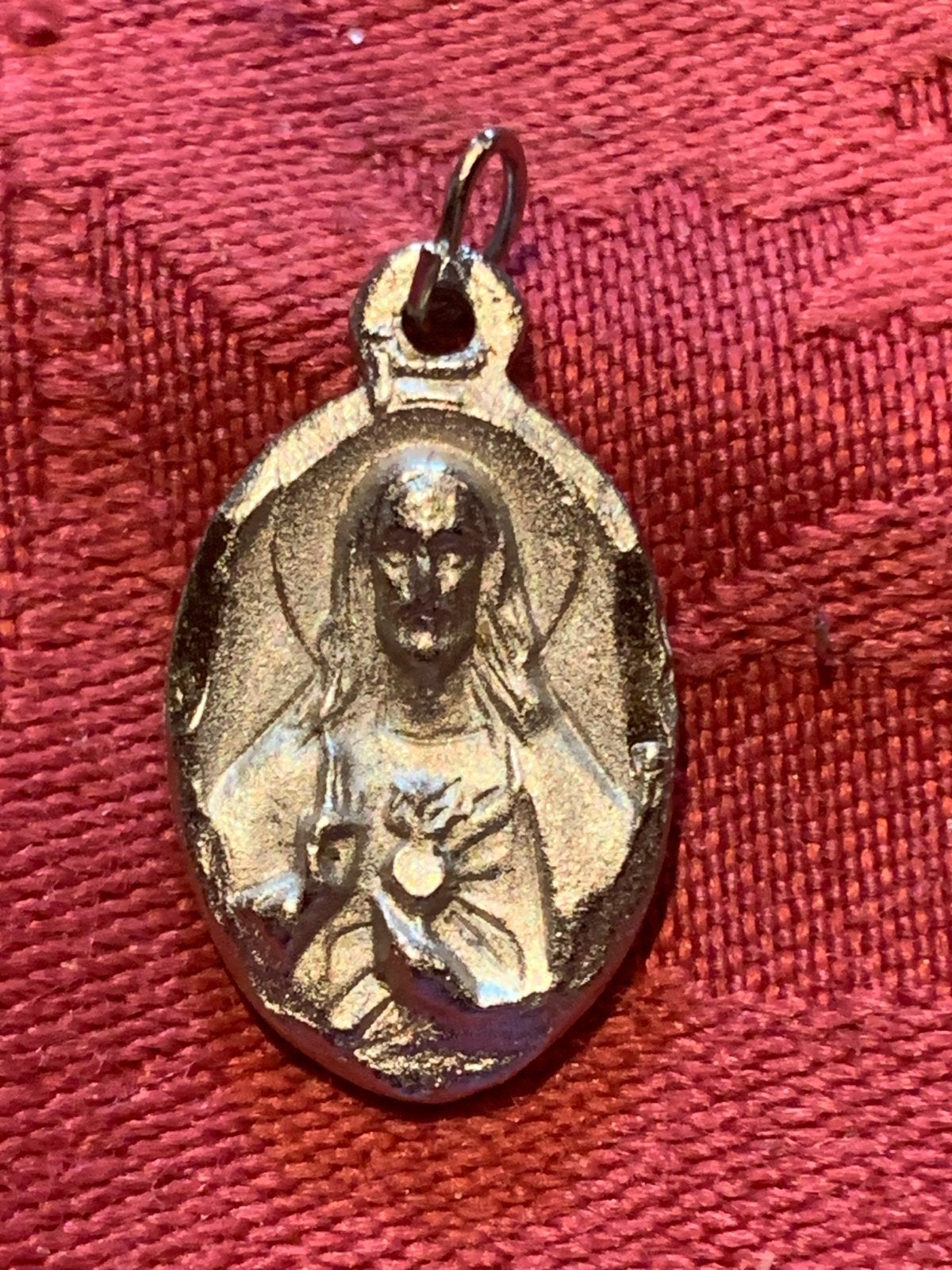 Religieuze Medaille - Jezus en Maria met Kind, Antiek en Kunst, Ophalen of Verzenden