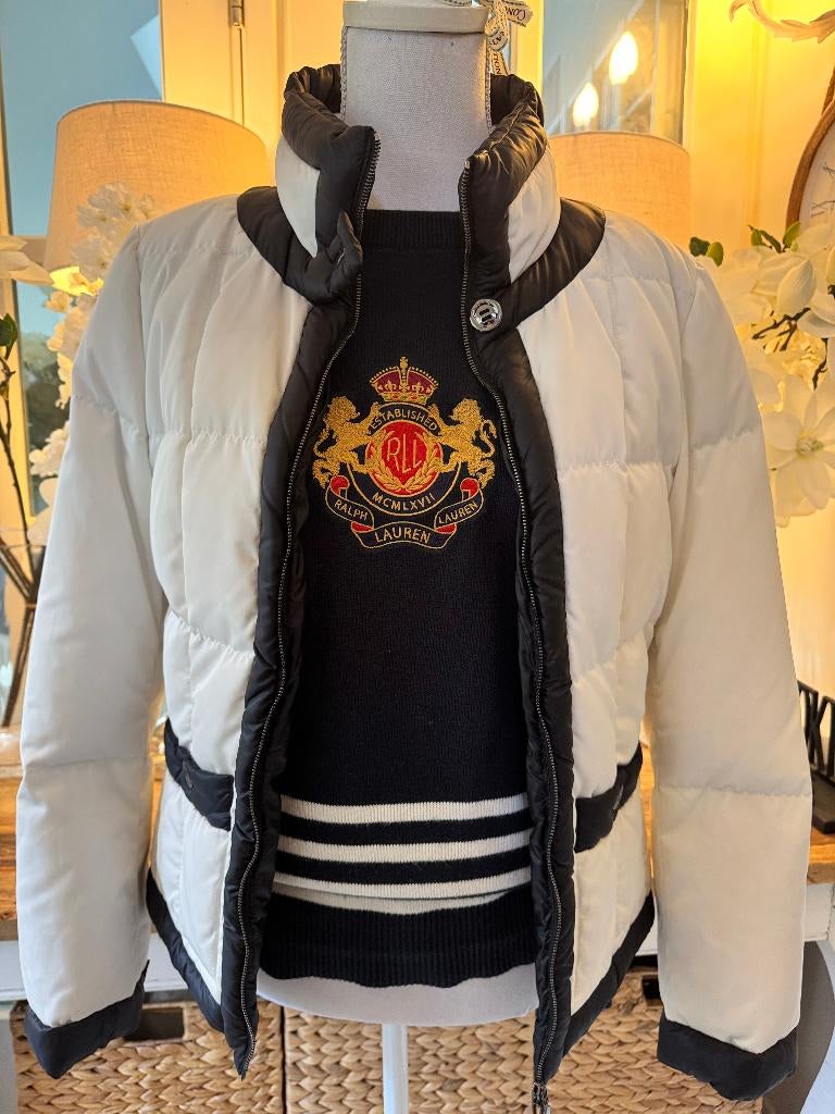 Ongedragen Wit-Zwarte jas Marc Cain, 38/M., Kleding | Dames, Ophalen of Verzenden, Zo goed als nieuw, Maat 38/40 (M), Wit