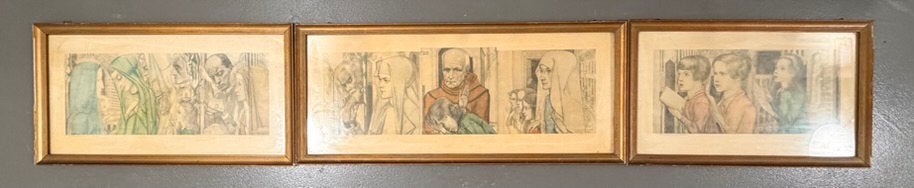 Jan Toorop 1858-1928 / 3 Lithografieën - Het Offer 1927, Gesigneerd in de plaat, Portret en Figuren, Ophalen of Verzenden, Lithografie