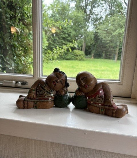 Wooden melon babies, Ophalen of Verzenden, Gebruikt, Hout, Handgemaakt