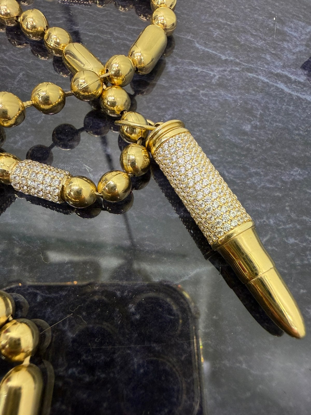 Prachtige 14k gouden balletjes ketting met kogel hanger, Ophalen of Verzenden, Nieuw, Goud