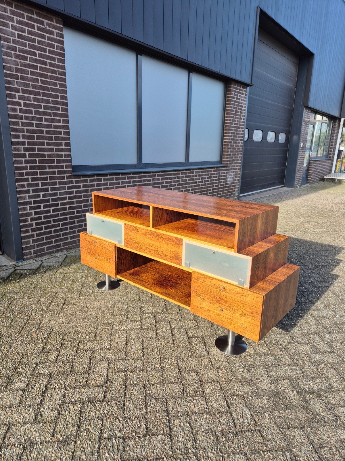 Vintage retro Lp platen kast / dressoir, Audio, Tv en Foto, Platenspelers, Ophalen