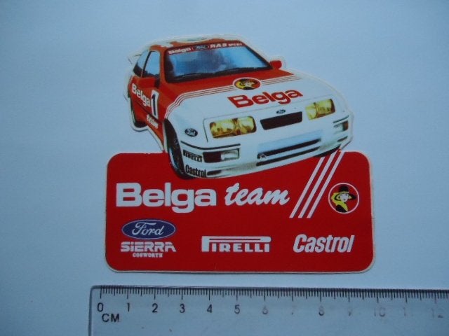 sticker oud Belga Ford SIERRA COSWORTH autosport auto race, Ophalen of Verzenden, Zo goed als nieuw, Bedrijf of Vereniging
