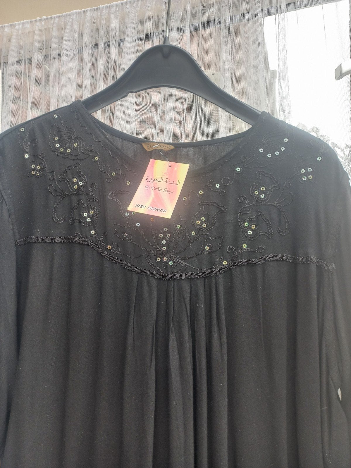 Lange Zwarte jurk (Kaftan) maat 48-50, Kleding | Dames, Ophalen of Verzenden, Nieuw, Zwart, Jurk