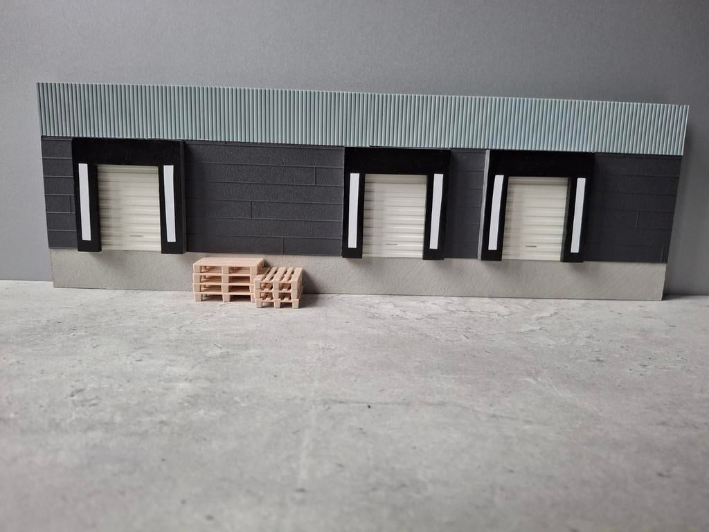 Diorama vitrine achterwand/3 Dockshelters 1:50 (Nr4)+acces., Ophalen of Verzenden, Nieuw, 1:50 of kleiner, Diorama