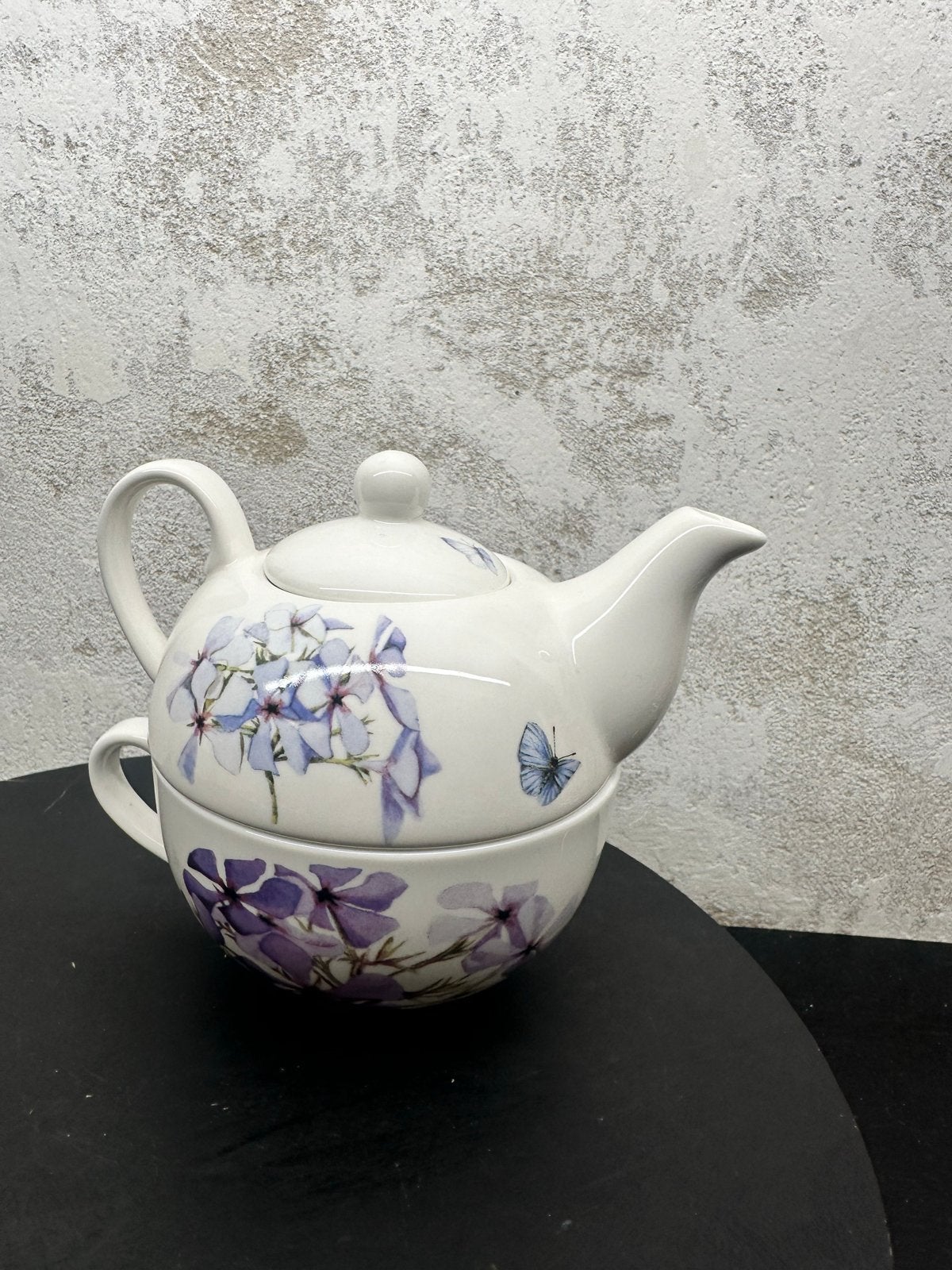 Marjolein Bastin Theepot met Kopje - Bloemen en Vlinder, Overige merken, Keramiek, Landelijk/Boerenbont, Ophalen of Verzenden