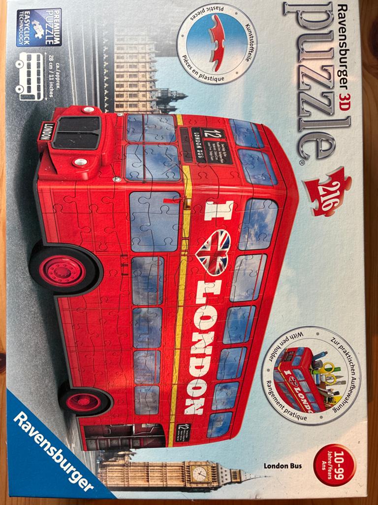 Ravensburger 3D puzzel Engelse bus - London Bus, Ophalen of Verzenden, Zo goed als nieuw