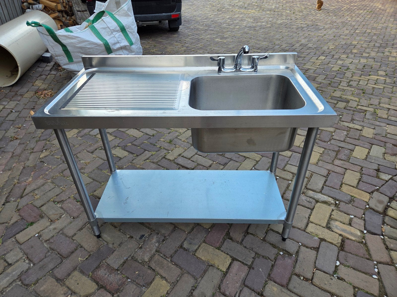 wastafel rvs, Ophalen, 100 tot 150 cm, Zo goed als nieuw, Minder dan 100 cm