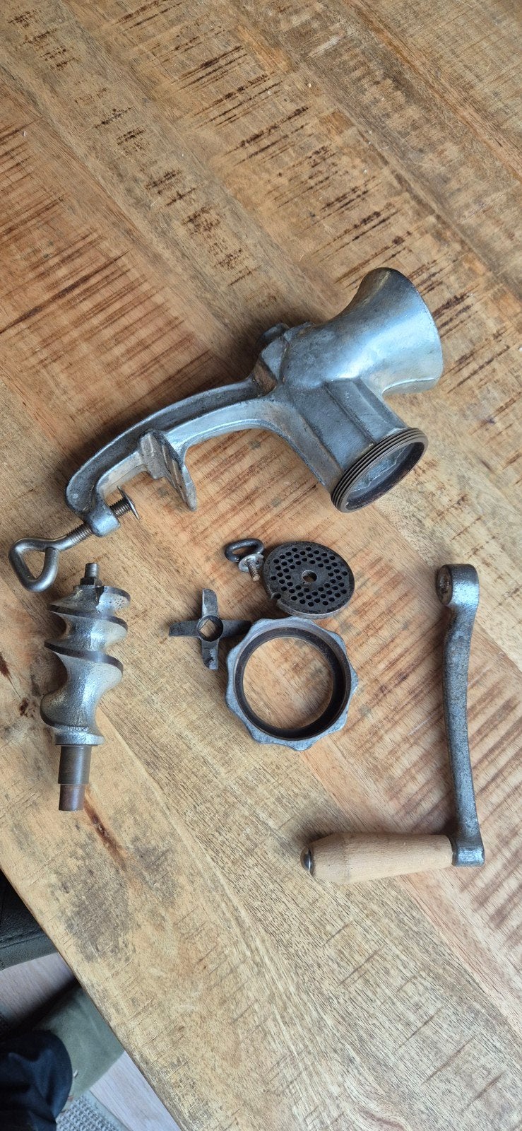 Vintage vleesmolen SWM - Gebruikt maar in goede staat, Zilver, Ophalen of Verzenden, Metaal, Overige merken