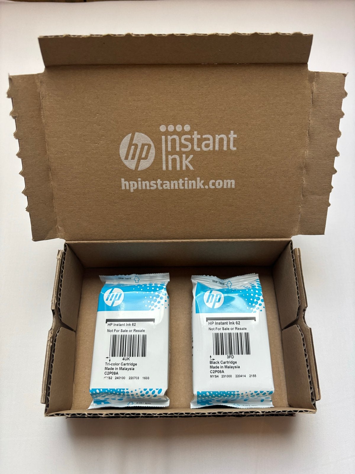 HP Instant Ink 62 Zwart en Kleur Cartridges - nieuw, Ophalen of Verzenden, Nieuw, Cartridge