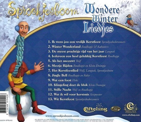Efteling Sprookjesboom Wonder Winter Liedjes CD Krasvrij, 6 tot 9 jaar, Inclusief doosje, Ophalen of Verzenden, Zo goed als nieuw