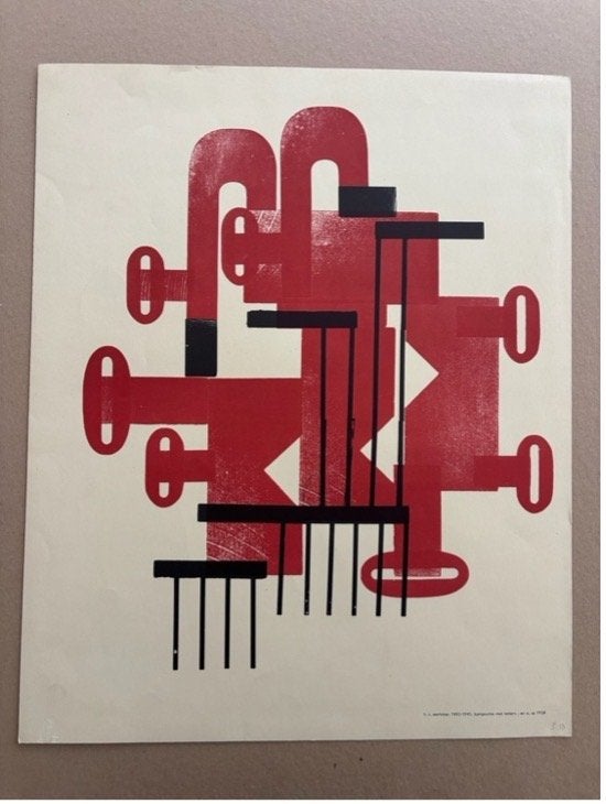 Compositie met letters, Hendrik Nicolaas Werkman, Ophalen of Verzenden