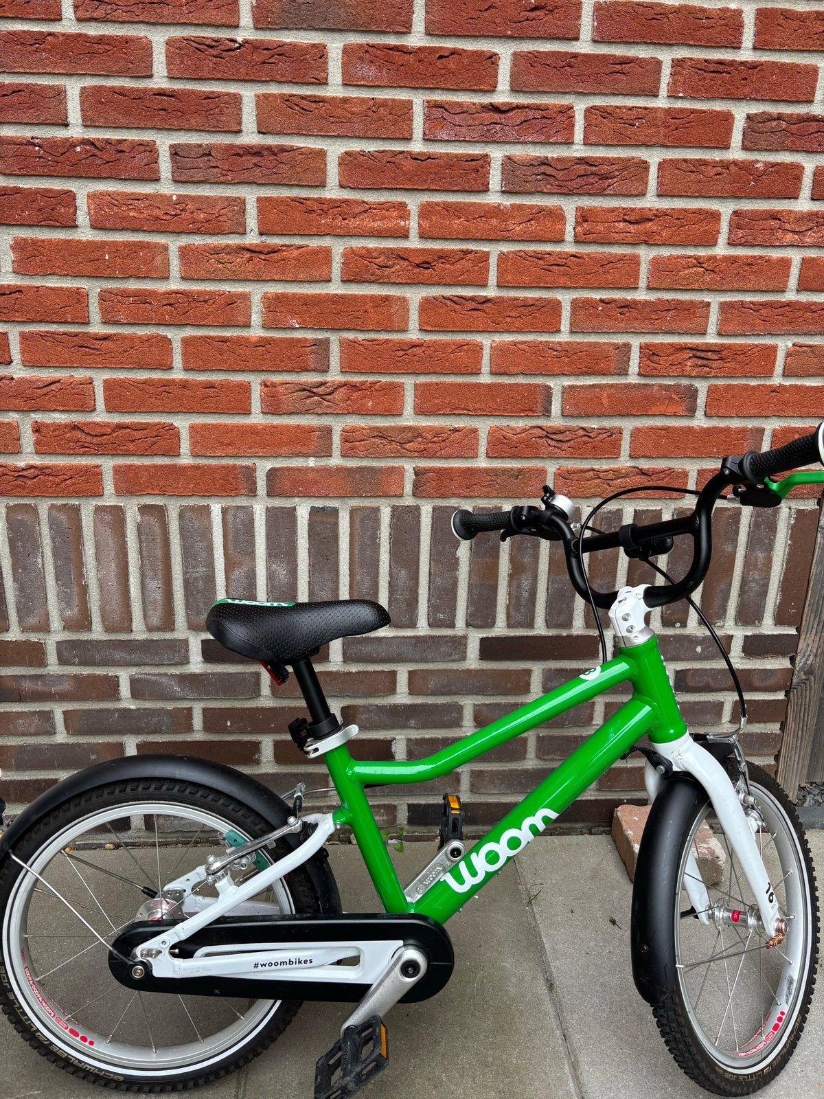 Woom 3 kinderfiets - Groen - 16 inch, Ophalen, Gebruikt, Velgrem, 16 tot 20 inch