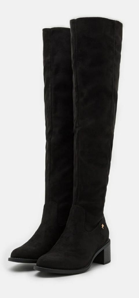 Anna Field overknee laars suedine zwart 39, Kleding | Dames, Schoenen, Ophalen of Verzenden, Zo goed als nieuw, Zwart, Hoge laarzen