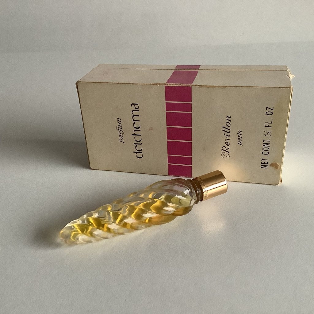 vintage Detchema parfumflesje Revillon, Ophalen of Verzenden, Gebruikt, Miniatuur, Gevuld