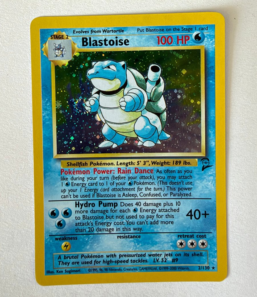 Pokémon Kaart Blastoise 2/130 Holo - Base Set 2, Hobby en Vrije tijd, Ophalen of Verzenden, Gebruikt, Losse kaart, Foil