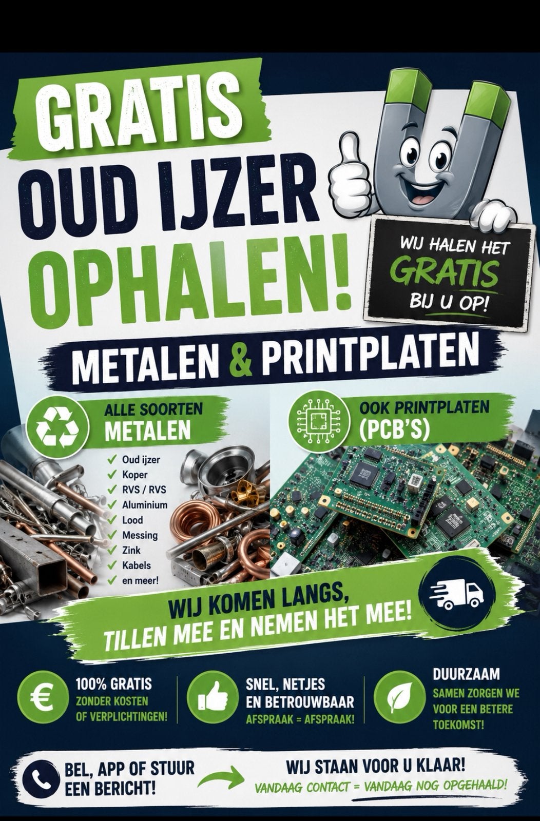 Oud ijzer-metalen-koper, Ophalen of Verzenden