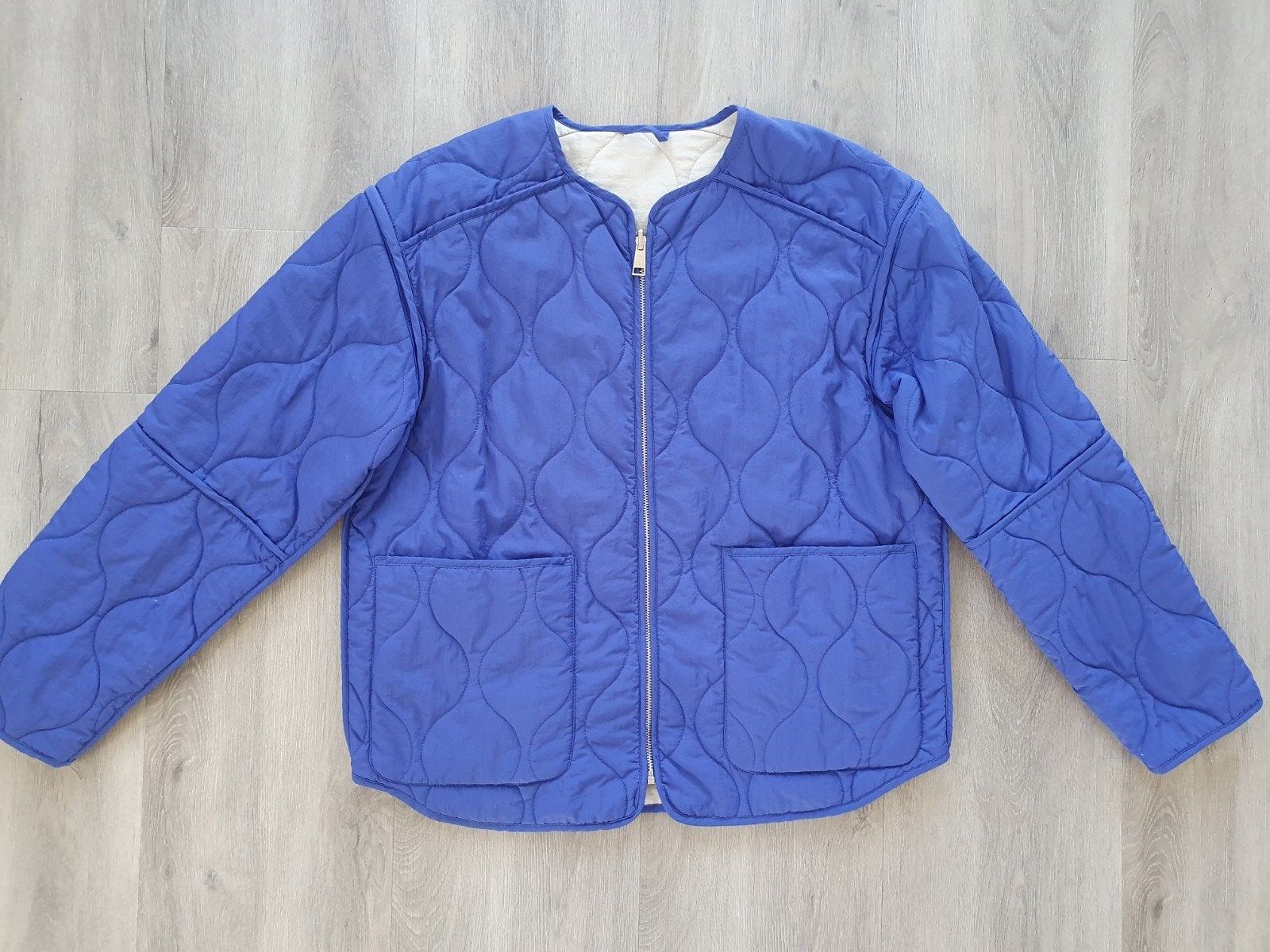 Quilted kobaltblauwe Hema tussen(zomer)jas - Maat M, Maat 38/40 (M), Blauw, Ophalen of Verzenden, Zo goed als nieuw