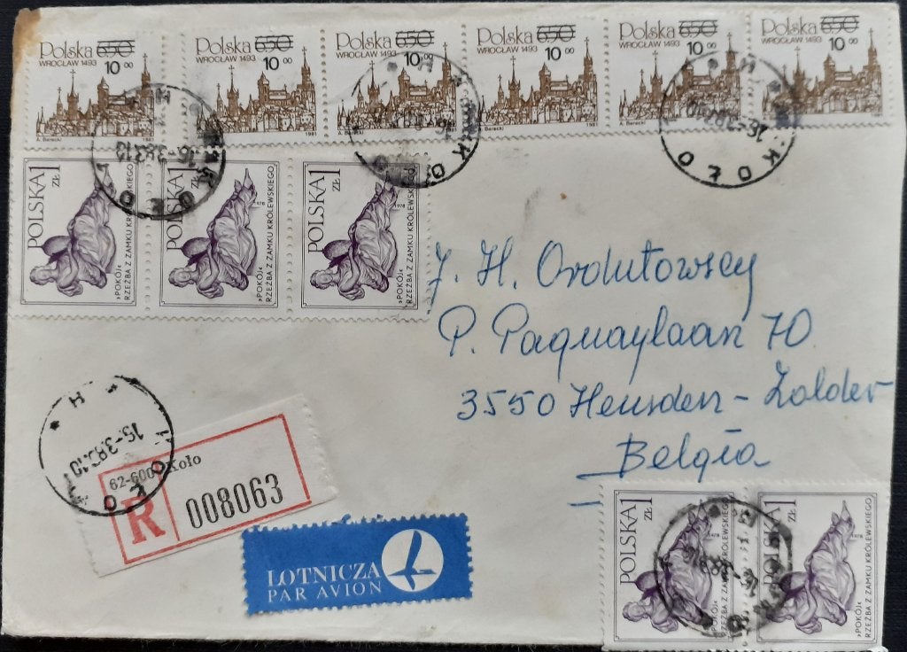 Luchtpost Polen, Postzegels en Munten, Ophalen of Verzenden, Envelop