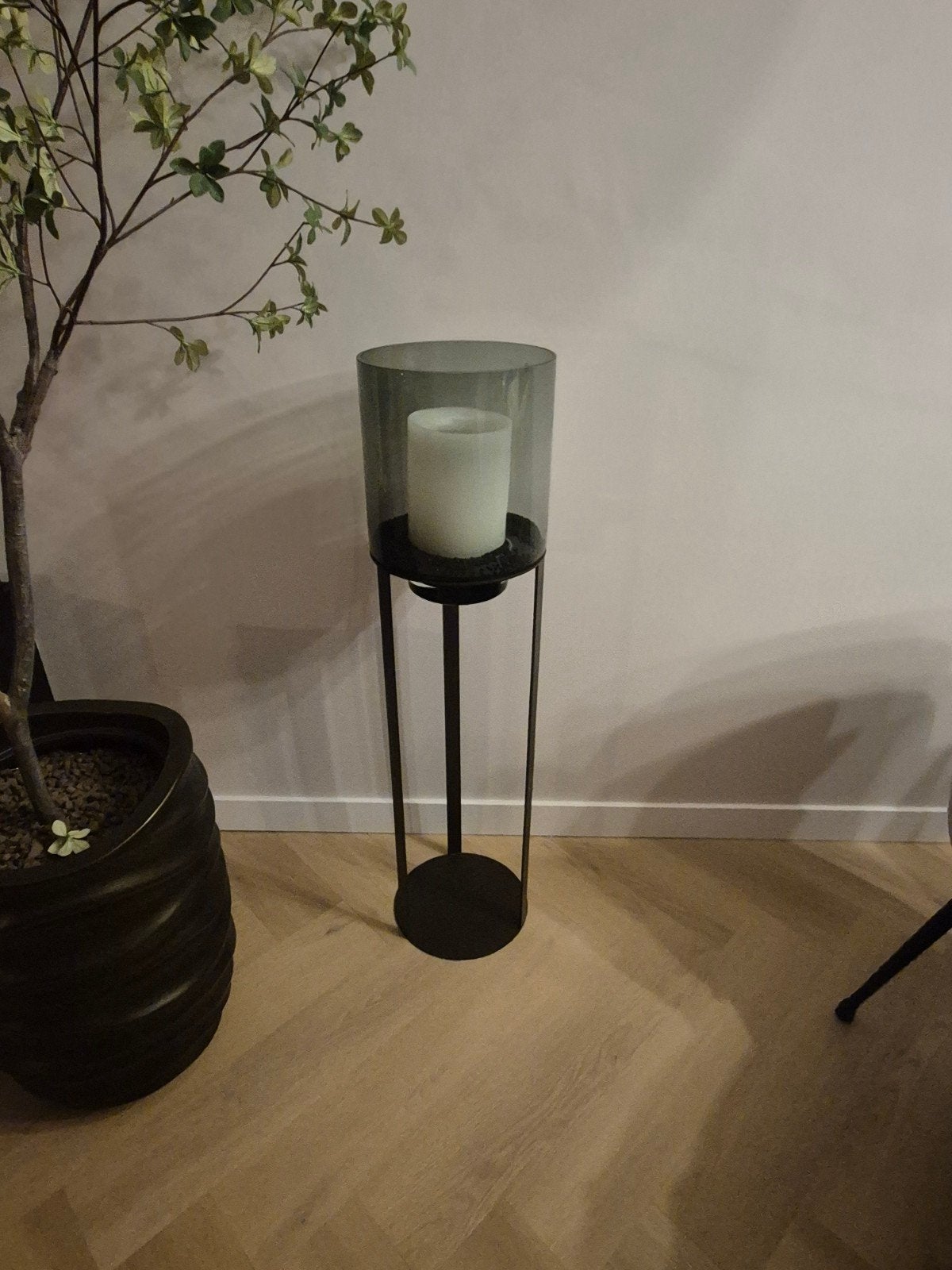 Initials windlicht zwart, Ophalen, Zo goed als nieuw