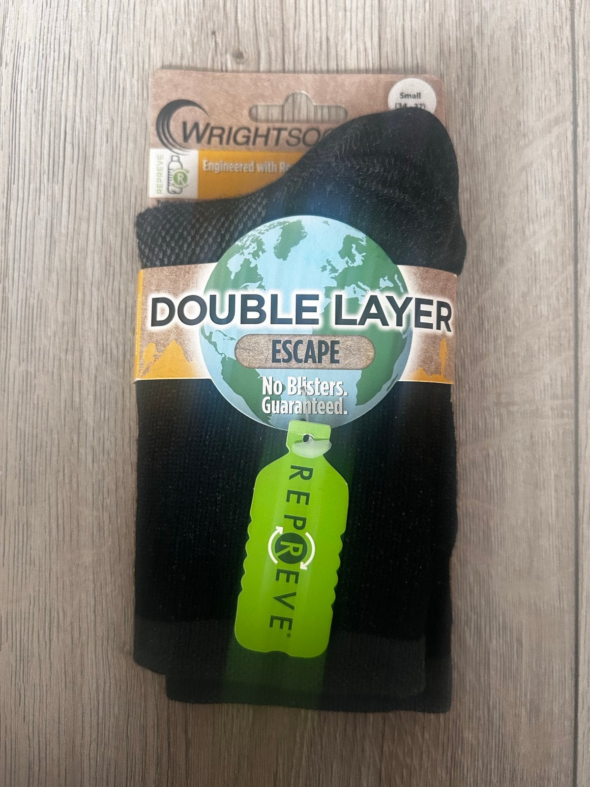 Wrightsock Double Layer Escape Sokken - Zwart Maat S (34-37), Sokken en Kniesokken, Zwart, Nieuw, Overige maten
