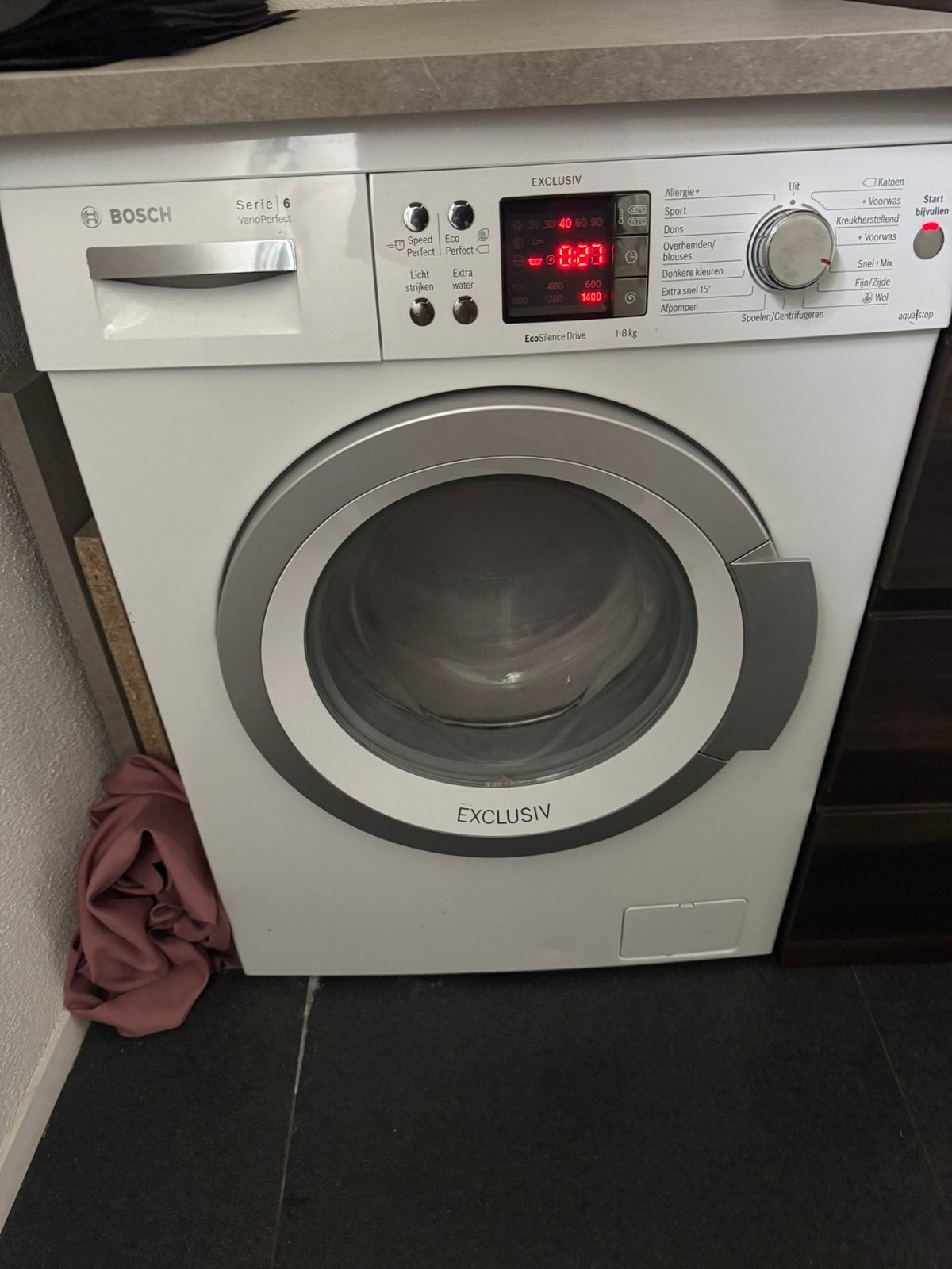 Bosch wasmachine exclusiv 6 serie, Ophalen, Gebruikt, Voorlader, 1200 tot 1600 toeren