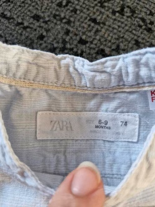 Lichtblauw zara overhemd Maat 74 h3, Kinderen en Baby's, Babykleding | Maat 74, Onbekend, Ophalen of Verzenden, Zo goed als nieuw