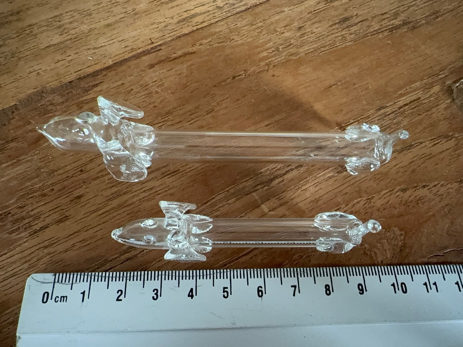 2Glazen mondgeblazen Teckel beeldjes, Ophalen of Verzenden