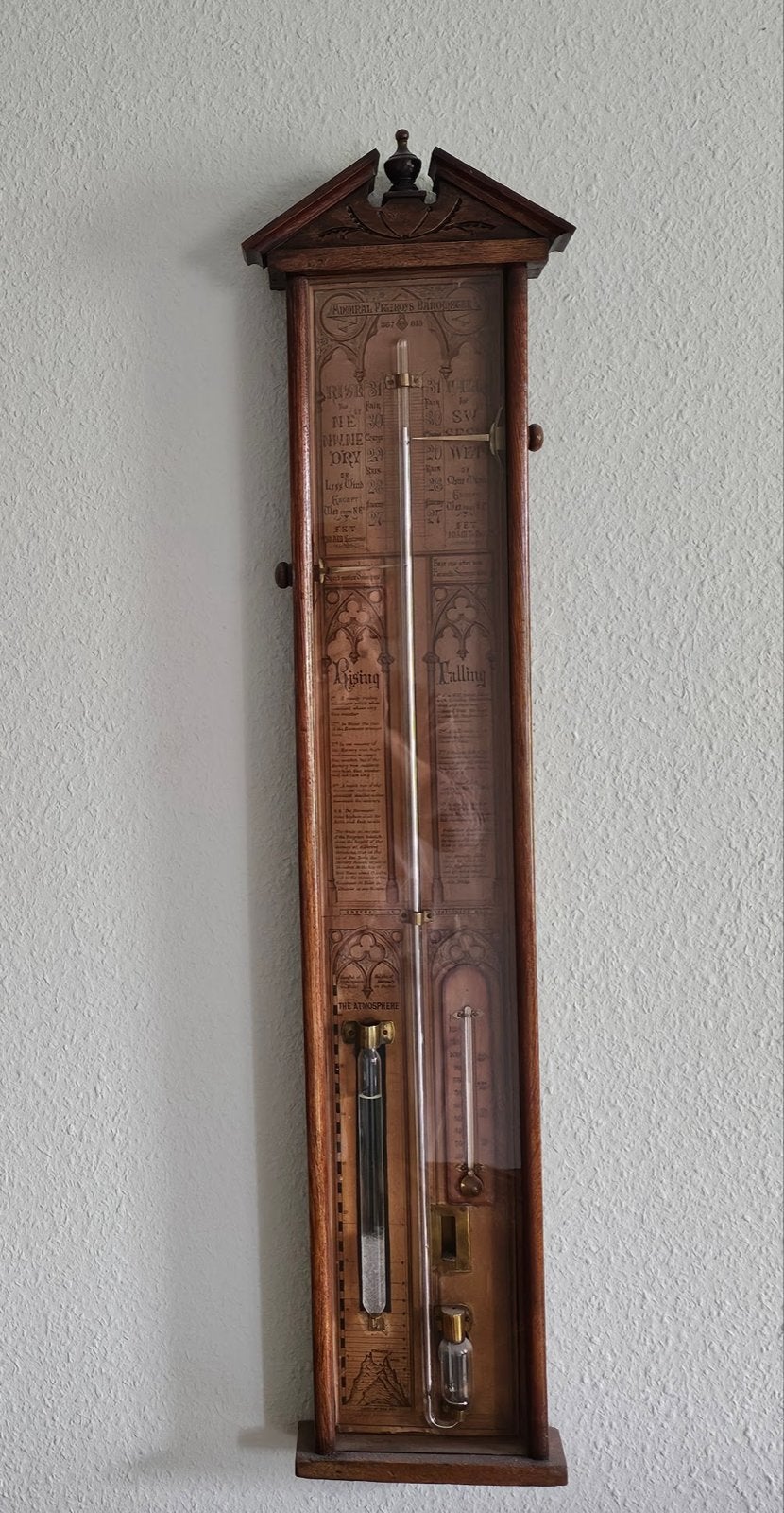 Antieke Admiral Fitzroy Barometer in Eikenhout, Ophalen, Gebruikt, Barometer
