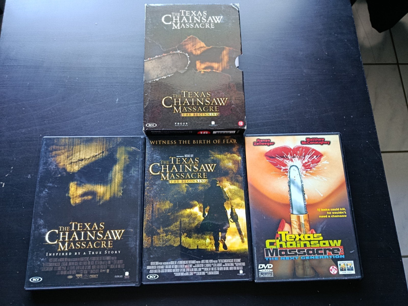 Texas Chainsaw Massacre 3DVD set ZGAN, Cd's en Dvd's, Dvd's | Horror, Engels, Vanaf 16 jaar, Ophalen of Verzenden, Zo goed als nieuw