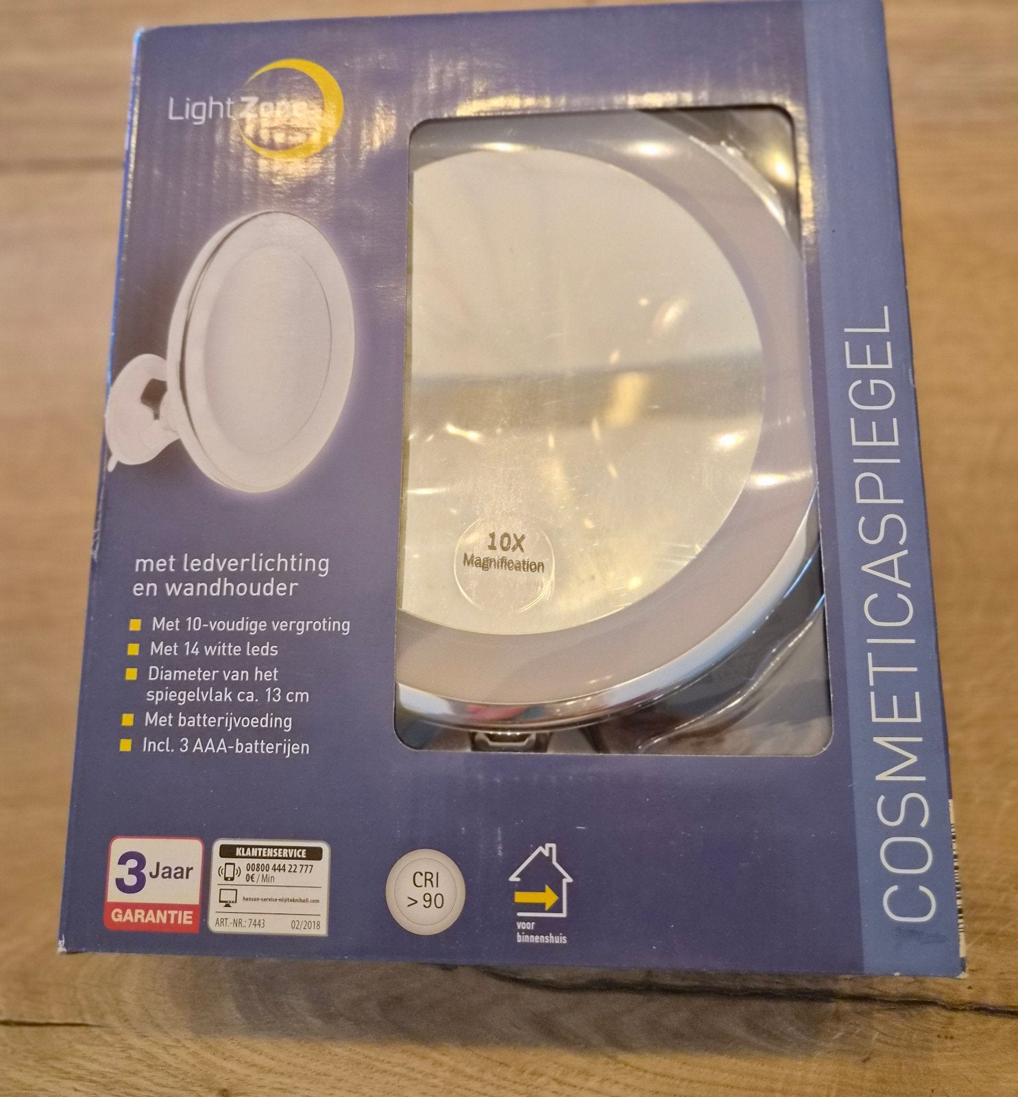 Light Zone Cosmeticaspiegel 10x vergro, Minder dan 50 cm, Rond, Nieuw, Ophalen of Verzenden