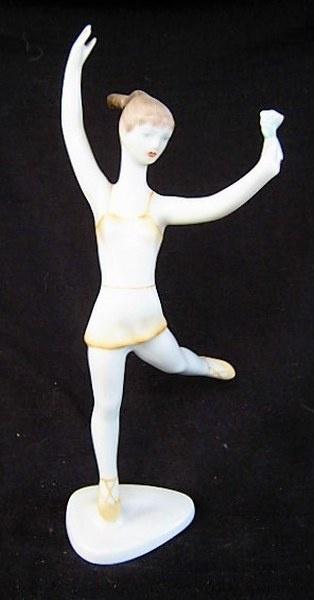 Hollohaza Vintage beeldje Ballerina - Balletdanseres, Ophalen, Zo goed als nieuw, Mens