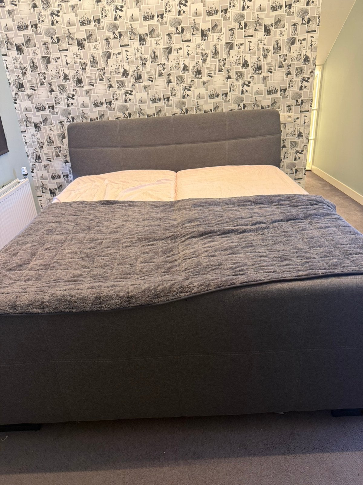 Box spring bed met opberg plek, Huis en Inrichting, Slaapkamer | Boxsprings, Ophalen, Box spring - modern, Tweepersoons, Zo goed als nieuw