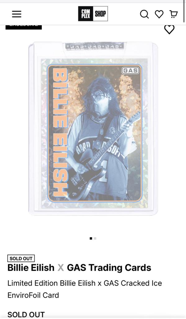 Billie eilish - trading card limited 500, Ophalen, Zo goed als nieuw