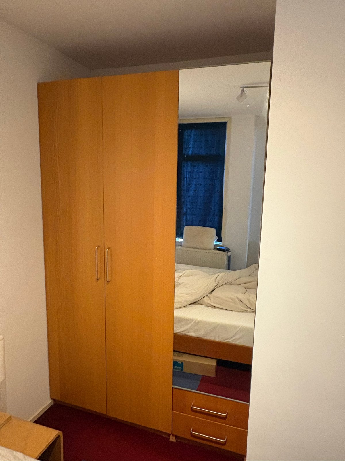 Kledingkast met spiegel en lades, Huis en Inrichting, Kasten | Kledingkasten, Ophalen, Gebruikt, 200 cm of meer, 150 tot 200 cm