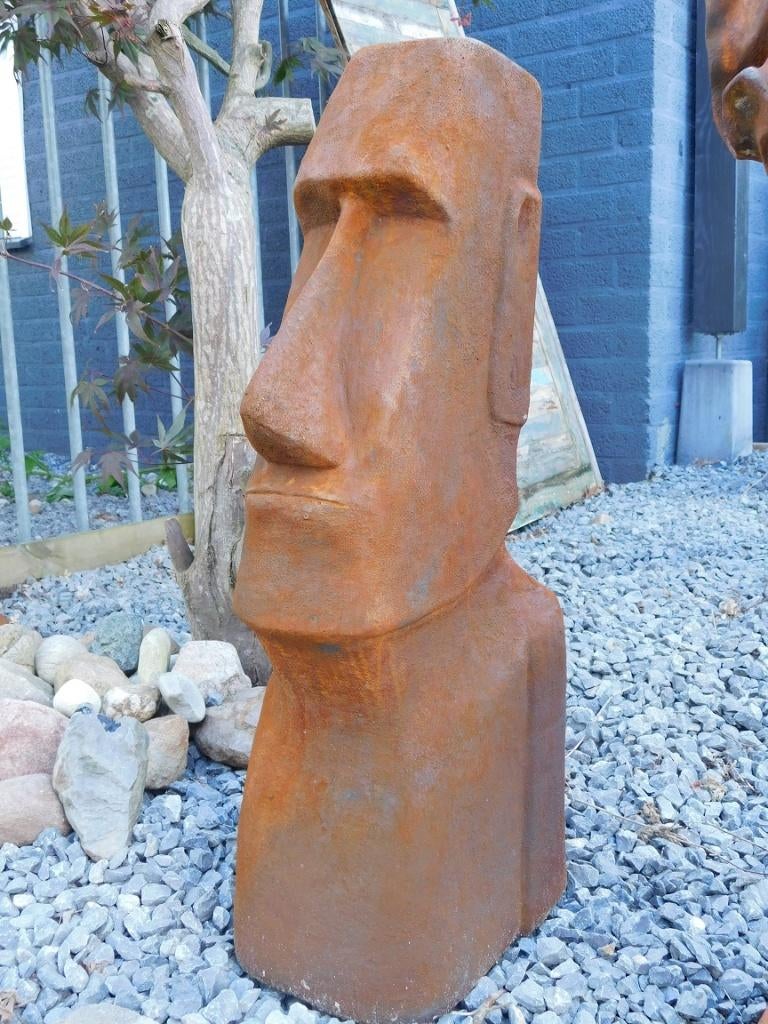 MOAI XXL, groot stenen beeld, van de paaseilanden, oxide., Tuin en Terras, Tuinbeelden, Nieuw, Abstract beeld, Steen, Ophalen of Verzenden