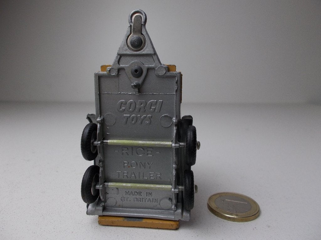 1958 Corgi Toys 102 RICE PONY TRAILER + KLEP!, Ophalen of Verzenden, Zo goed als nieuw, Tractor of Landbouw, Corgi