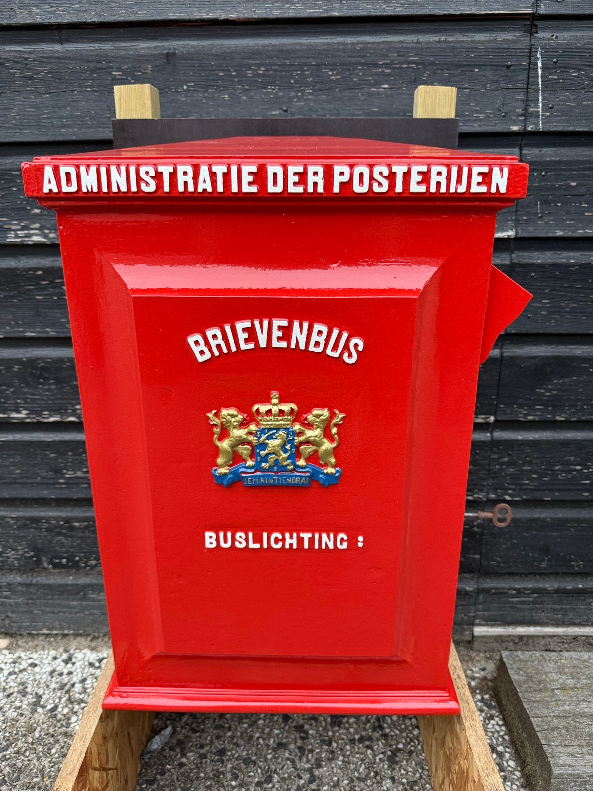 Antieke PTT brievenbus Platteland 1906 - Gietijzer, Ophalen, Nieuw, IJzer, Wandbrievenbus