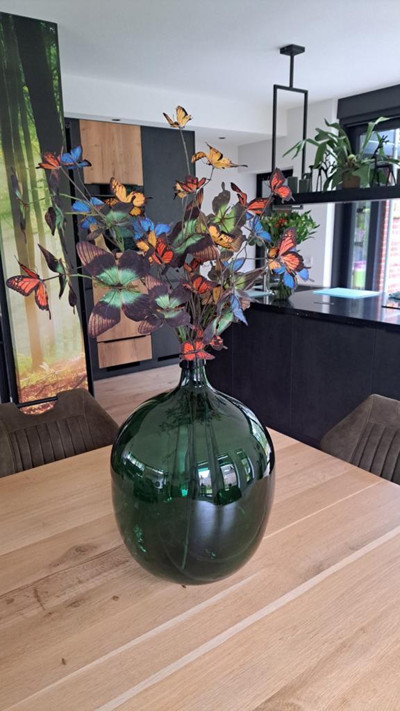 Grote groene glazen fles/vaas, gistfles, Ophalen