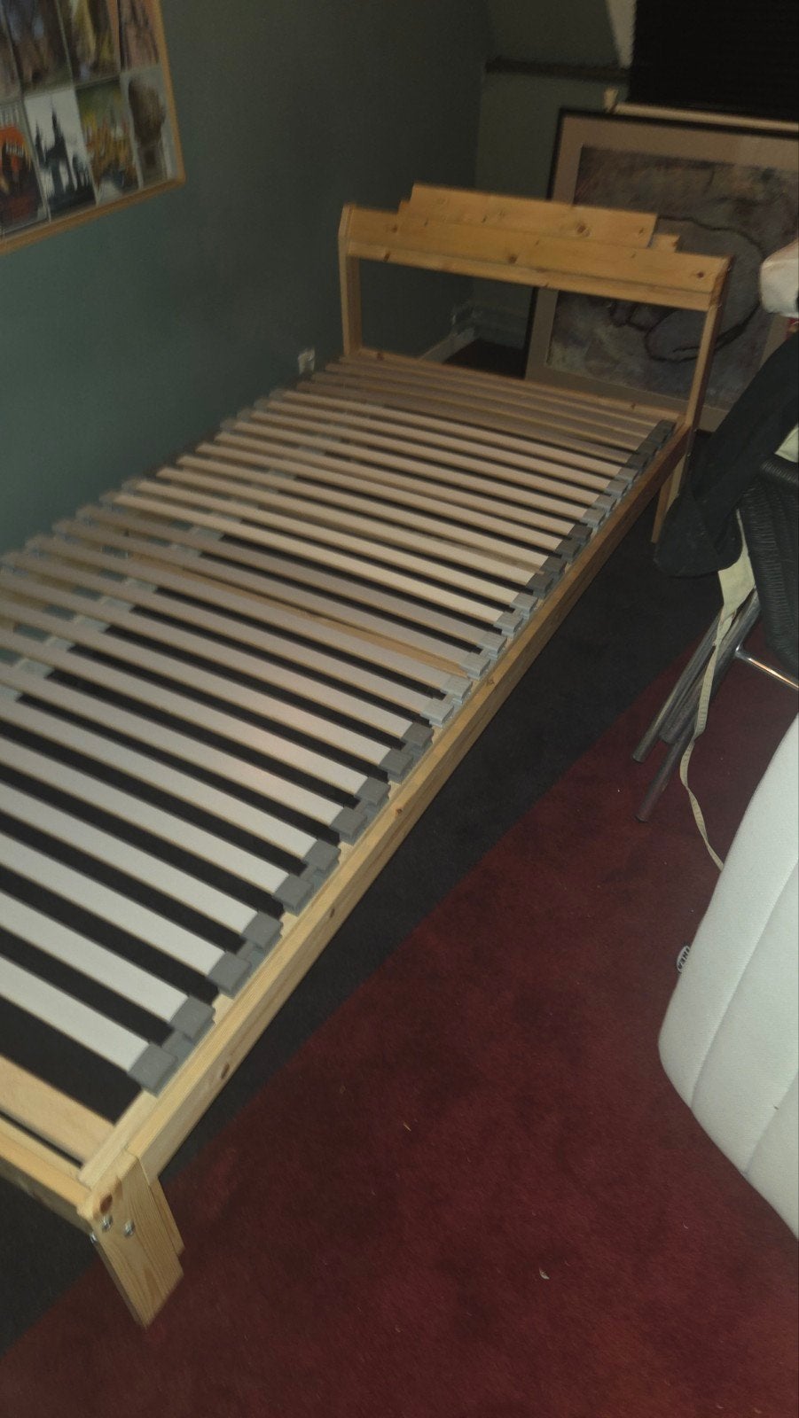 ikea bed en matras, Ophalen, 90 cm, Zo goed als nieuw, Hout