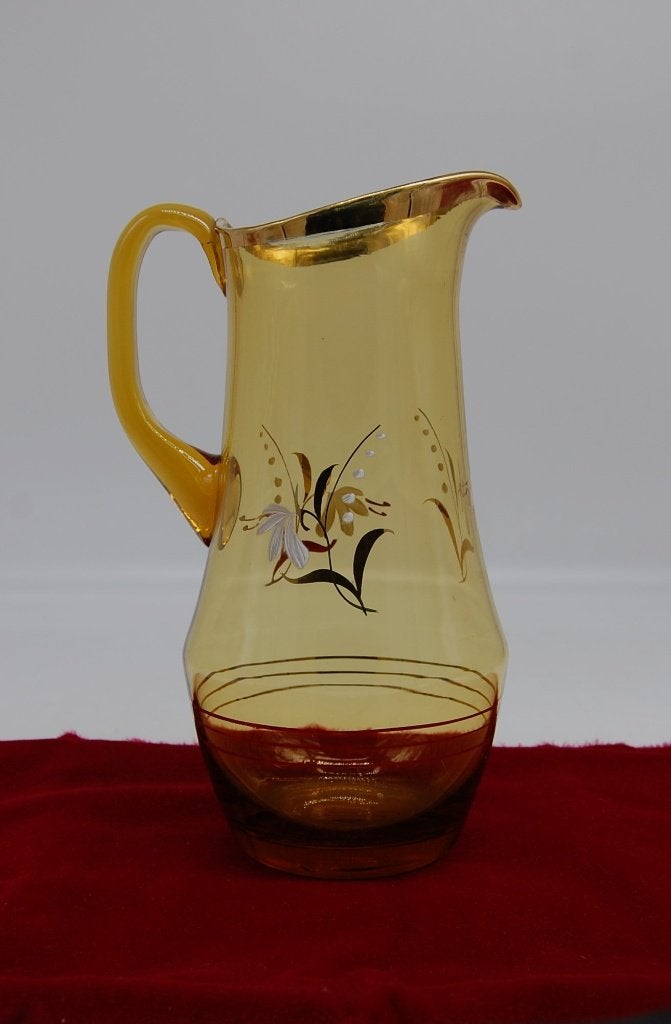 Vintage glazen schenkkan handwerk, Ophalen of Verzenden