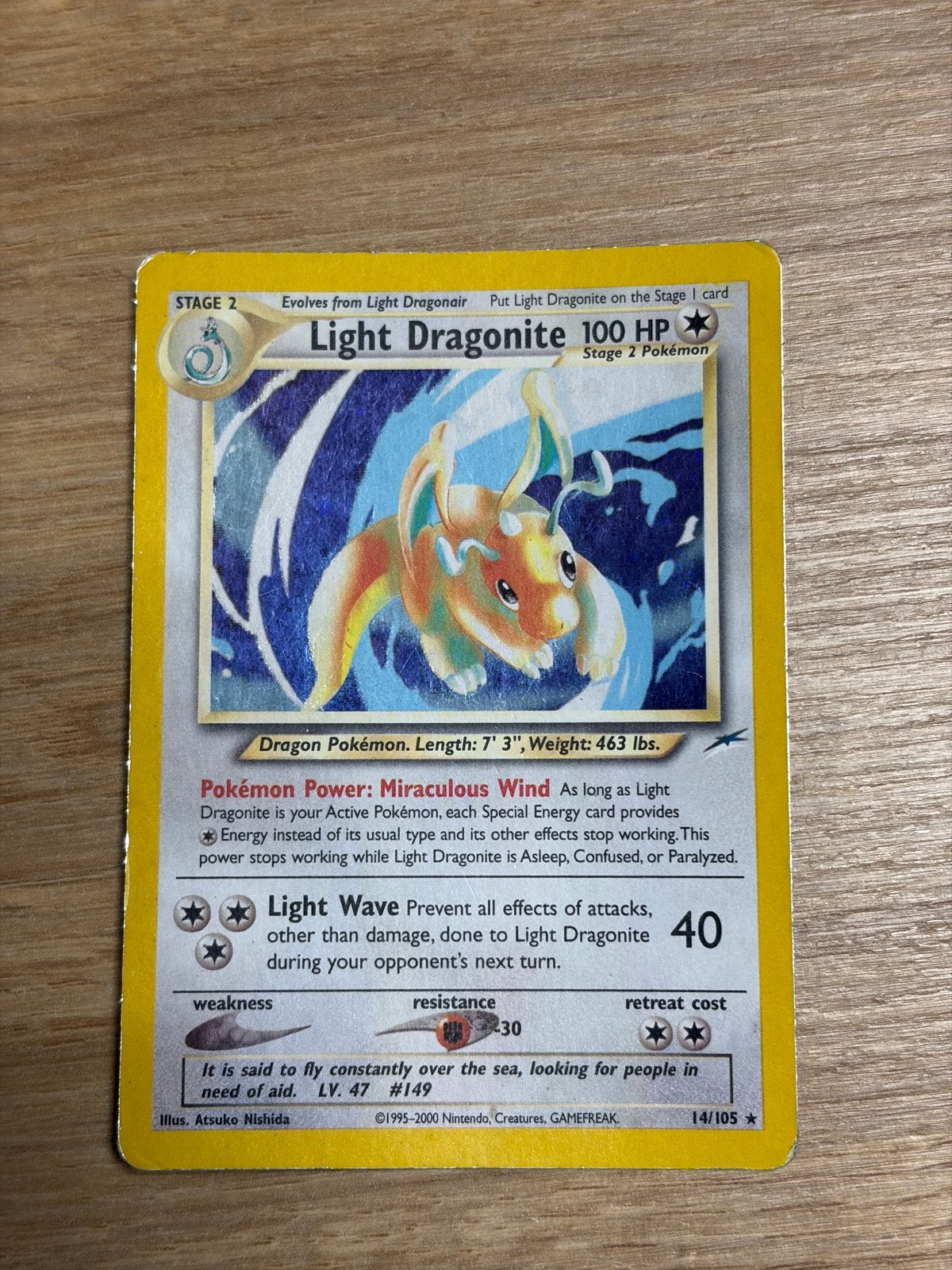 Light Dragonite Pokémon Kaart 14/105, Hobby en Vrije tijd, Verzamelkaartspellen | Pokémon, Ophalen, Gebruikt, Losse kaart