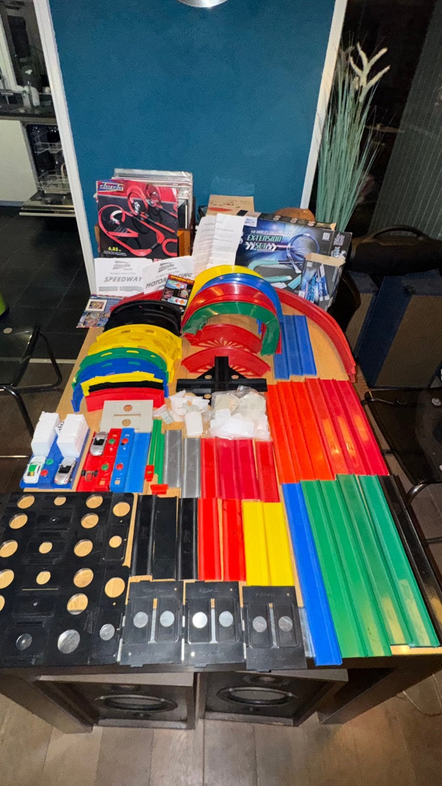 Grote Darda Racebaan Set met Auto's en Uitbreidingen, Opwindmechanisme, Ophalen of Verzenden, Met looping, Racebaan