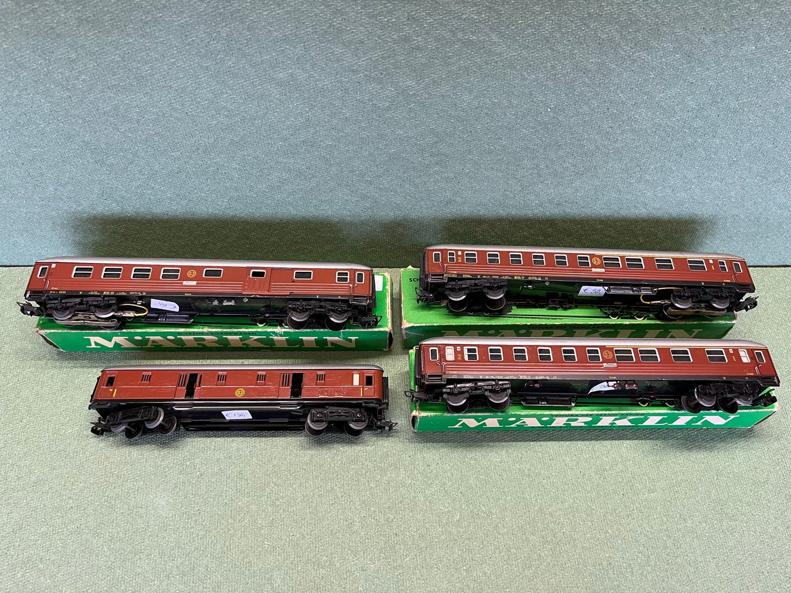 Märklin D-trein rijtuigen set (4 stuks), Wisselstroom, Gebruikt, Wagon, Ophalen of Verzenden